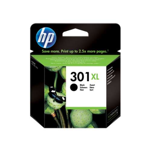 HP 301XL Black Ink Cartridge, 480 pages, original, high yield