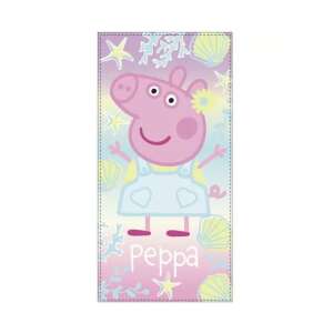 Peppa malac strandtörölköző, 70x140cm, gyorsan száradó, kagyló mintás - Peppa Pig