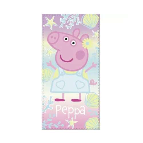 Peppa malac strandtörölköző, 70x140cm, gyorsan száradó, kagyló mintás