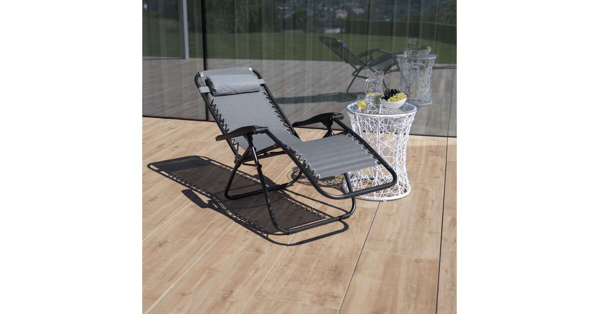 Pepita Zero Gravity Relax Chair mit Becherhalter grau Pepita
