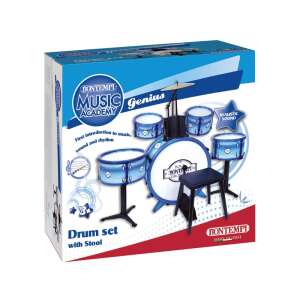 Bontempi Music Academy Genius 5 részes dob szett székkel, kék - Nonbrand Játék hangszer