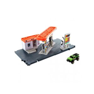 Hrací set Matchbox Čerpacia stanica so zeleným nákladným autom - Mattel