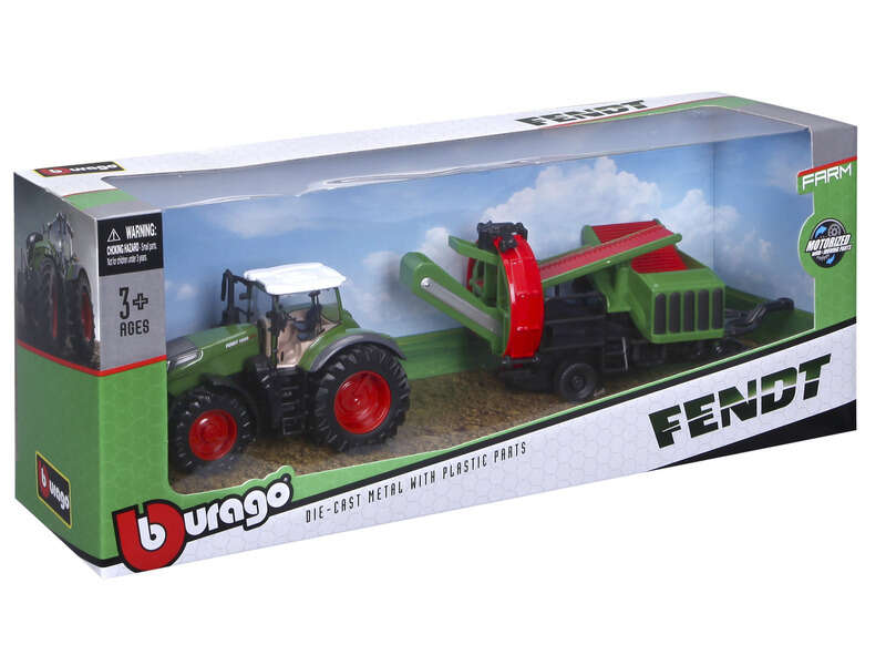 Bburago 10 cm traktor - Fendt 1050 Vario kultivátor