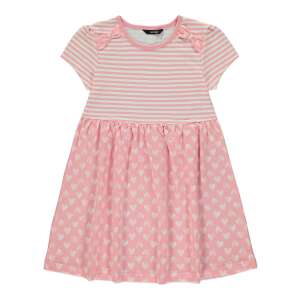 Rosa-weiß gestreiftes Kurzarmkleid mit Herzprint für Mädchen, Größe 18-24 Monate - George
