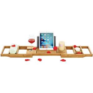 Stalak za kadu od bambusa 75-109 cm | SONGMICS 44125176 - Namještaj