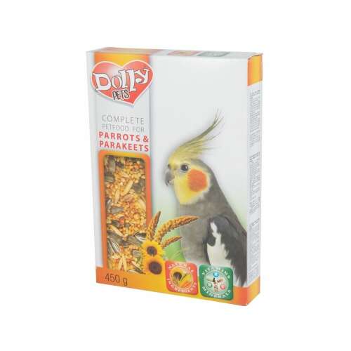 Dolly Pets Papagáj és Kakadu Magkeverék, 450g, teljes értékű táplálék papagájok és kakaduk számára