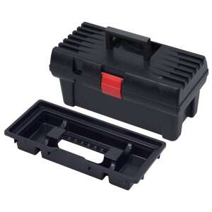PATROL GROUP STUFF BASIC 16 Tool Box, black plastic toolbox with removable tray, 16 compartments, for storing tools and small parts - Tool