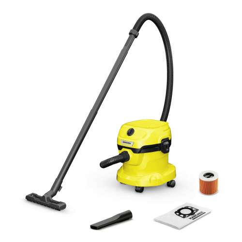 Aspirator umed-uscat Karcher WD 2 Plus V-12/6/18/C, galben, cu accesorii