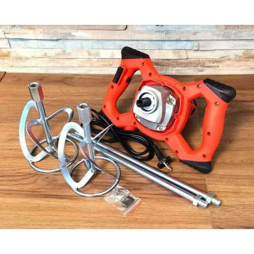 Flinke elektromos keverő 2 db keverő szárral, piros festékkeverő