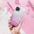 Shining Case for Samsung Galaxy A35 5G, transparent pink and silver glitter phone case in hand