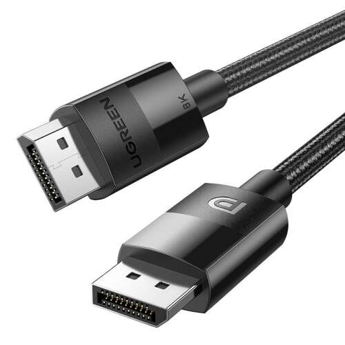 UGREEN 80393 3m DisplayPort 1.4 kábel, fekete, fonott, 8K@60Hz, HDR, 32.4Gbps
