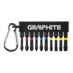 Graphite 10-teiliges Schraubendreher-Bit-Set mit Karabinerhaken - Graphite