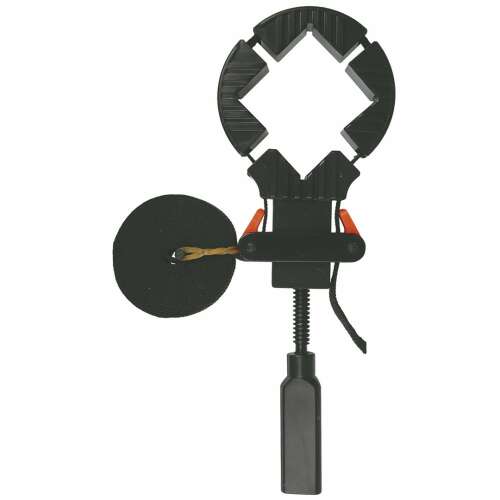 Black plastic strap clamp with adjustable tightening screw, 4000 x 25 x 1 mm