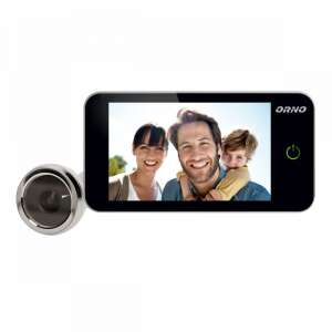 Vizor inteligent Orno cu ecran LCD color de 4 inci, obiectiv cu unghi larg, alimentat cu baterii, argintiu - Sonerii