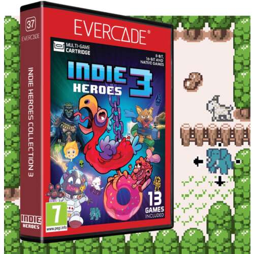 Cartuș de joc Evercade Indie Heroes Collection 3, 13 jocuri, stil retro