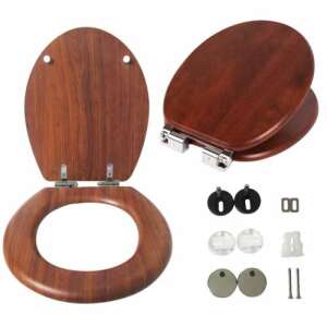 Pepita MDF Toilet Seat With Slow Closing Lid - Wooden Pattern #Brown-Reduced