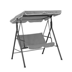 Timeless Tools Kerti Hintaágy #szürke garden swing with canopy, grey, front view - Swing Bed & Rocking Chair