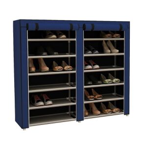 Blue textile shoe storage cabinet for 12 pairs of shoes - Shoe Storage