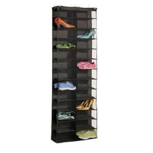 Depozit pantofi montat pe usa, 160x55x16 cm, negru