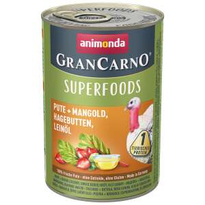 Animonda GranCarno Superfoods nedves kutyaeledel pulykával, mángolddal, csipkebogyóval és lenmagolajjal - Animonda