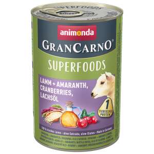 Animonda Grancarno Superfood Bárány amaránttal, áfonyával és lazacolajjal Nedves Kutyaeledel, 400g - Animonda