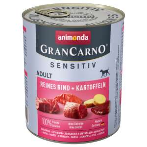 Animonda GranCarno Sensitive Adult kutyaeledel, marha és burgonya, 800g-os konzerv - Animonda