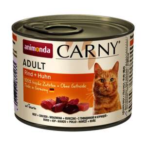 Animonda Carny Felnőtt Marha és Csirke nedves macskaeledel, 100% friss összetevő, gabona mentes, taurinnal - Animonda