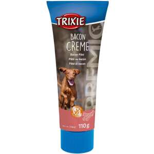 Trixie Premio Bacon Creme delicii pentru câini, tub de 110g cu pastă cu aromă de bacon pentru câini, fără gluten - Trixie Momeală pentru recompensarea câinilor