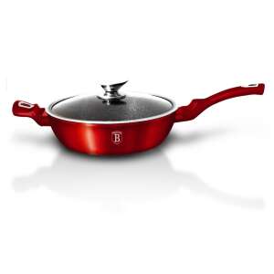 Berlinger Haus Burgundy Metallic Line 32cm deep frying pan with glass lid - Berlinger Haus