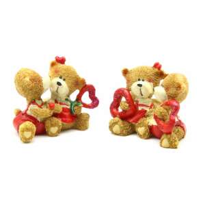 Kerámia mackó pár szobor, Valentin-napi dekoráció - Ajándék ötlet Valentin-napra