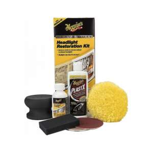 Meguiar's Heavy Duty Scheinwerfer-Restaurierungs-Set, Scheinwerfer-Restaurierungs-Set für Autos, enthält PlastX, Scheinwerfer-Versiegelung, Schleifscheiben und Applikator - Lufterfrischer für Autos