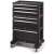 Keter 6 drawer tool chest with wheels, black, closed