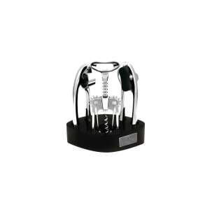 Комплект кухненски джаджи Berlinger Haus Royal Black Collection със стойка, включително тирбушон, преса за чесън, отварачка за бутилки и премахване на костилки от маслини - Отварачка за вино и коркшот