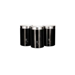 Berlinger Haus 3 piece black and silver kitchen storage canisters - Kitchen Storage Container