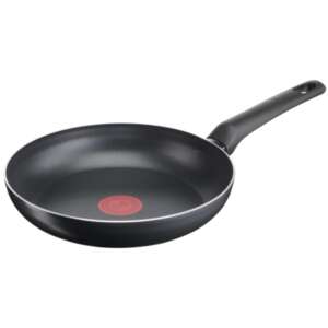 Tefal Simple Cook Titanium tigaie antiaderente, 24 cm, negru cu indicator de temperatură Thermo-Signal roșu - Tefal