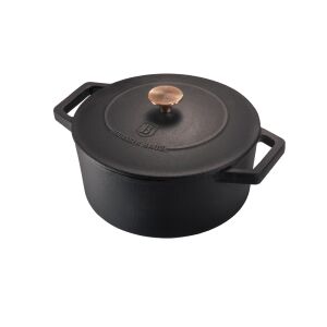 Berlinger Haus BH-6491 Black Rose Collection Чугунена касерола 20 см - Черно, розово злато 139518664 - Чугунена тенджера