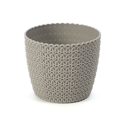 Lamela Mangolia Jersey 26cm virágcserép, kötött hatású, szürke
