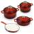 Carl Schmidt Sohn KOCH SYSTEME XANTEN 7 piece red enameled cast iron cookware set