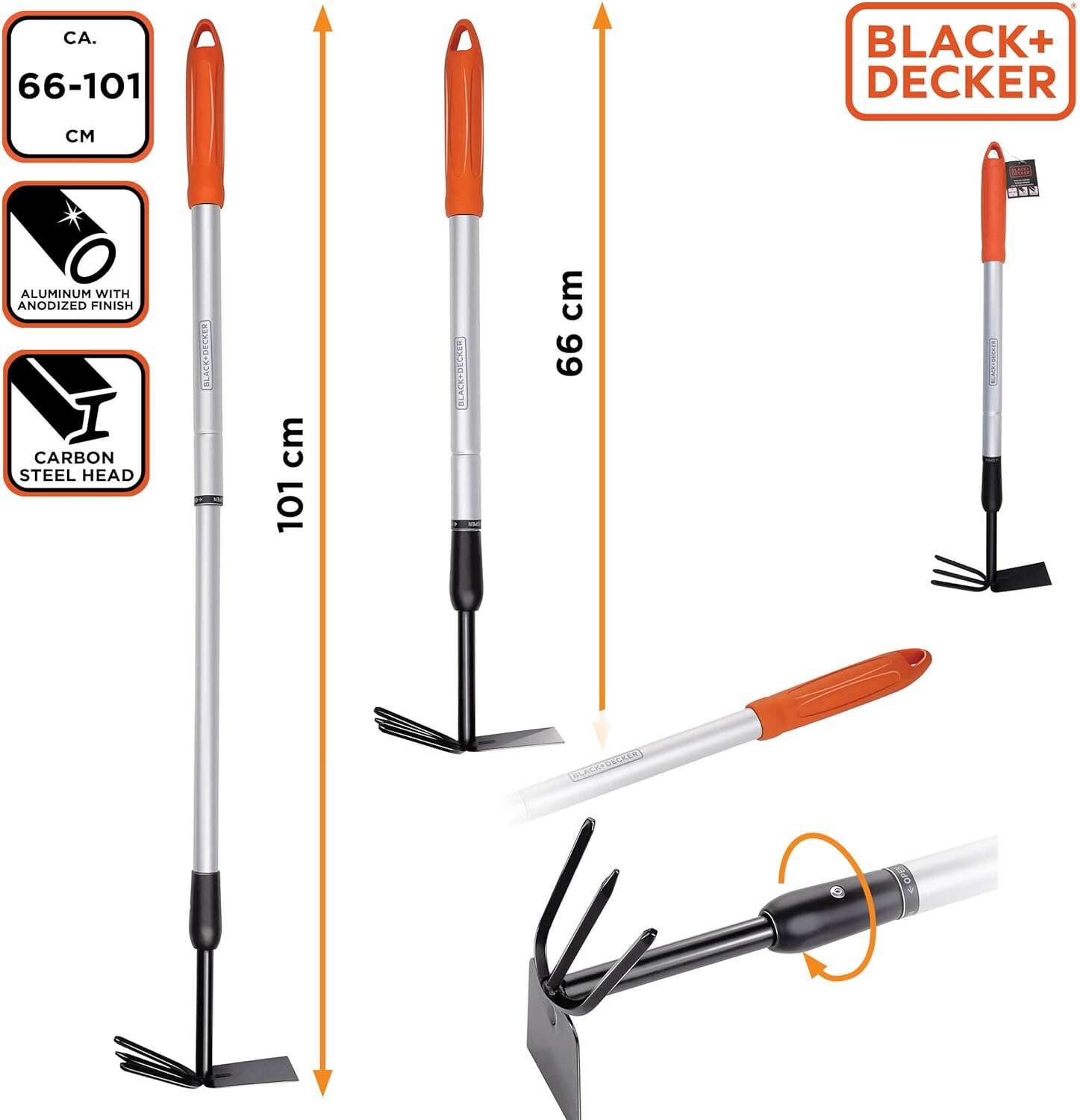 Black & Decker Kézi kapa, teleszkópos, 66-101cm, 525g