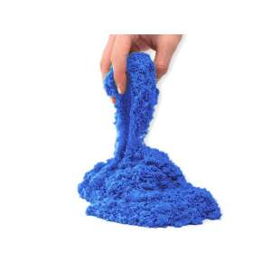 Hand holding a pile of blue kinetic sand, showing its texture and consistency - Creative Toy
