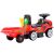 Red toy tractor with trailer and garden tools