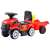 Red ride-on tractor with trailer, for kids, with sound and lights, toy tractor