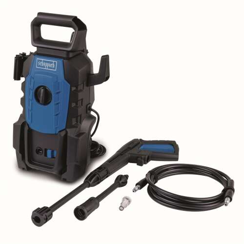 Scheppach HPC 1400 pressure washer, 110 bar, with accessories, blue and black