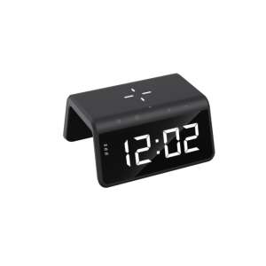 Havit W320 Digitális Asztali Óra Vezeték Nélküli Töltővel, Fekete - Havit