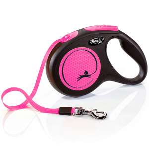 Flexi Neon einziehbare Hundeleine, rosa, mittlere Größe, 5 Meter - Viehzucht