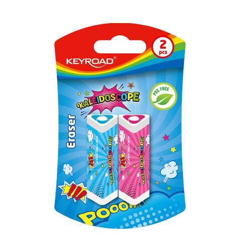 Keyroad Kaleidoscope PVC Free Erasers, 2 pack, assorted colors