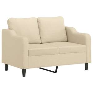 vidaXL Set de canapele cu perne, 3 piese, crem, textil 91810886 - Canapele