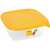 Recipient alimentar CURVER "FRESH&GO" 0,8L, pătrat, transparent cu capac portocaliu