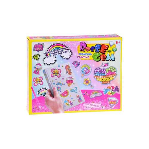 Szivárvány Gyémántfestő Készlet, 12 színes matrica, készítsd el saját művedet