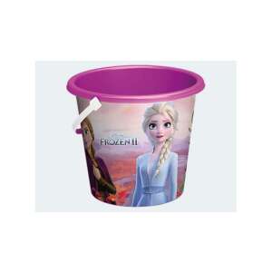 Jégvarázsos homokozó vödör, rajta Elza, Anna, Olaf, Kristoff és Sven - Strandjáték